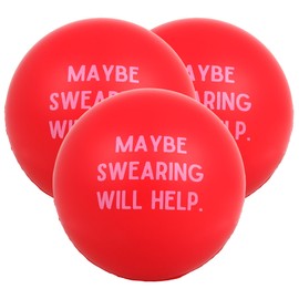 Needzo Swearing Will Help Grip Strength Balls, Funny Stress Relief Gifts for Coworkers, Desk Accessories, 2.48 Inches (Pack of 3)
