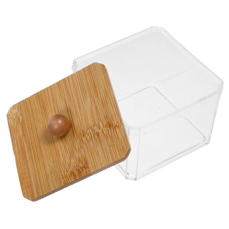 Alipis 2pcs Lidded Cotton Swab Box Cotton Pad Holder Dispenser