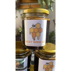West Born Bee Black Raw Pure Honey Borneo Wild Forest 360ml Limited Traditional Original