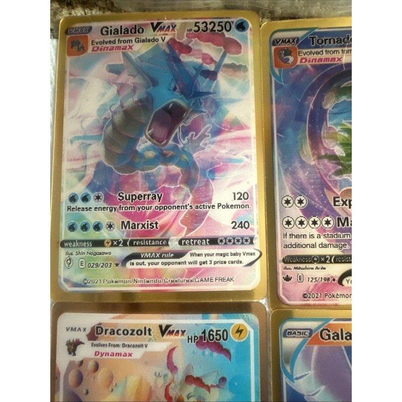 Pokémon 3D Gold Fan Art 4 cards LotNM