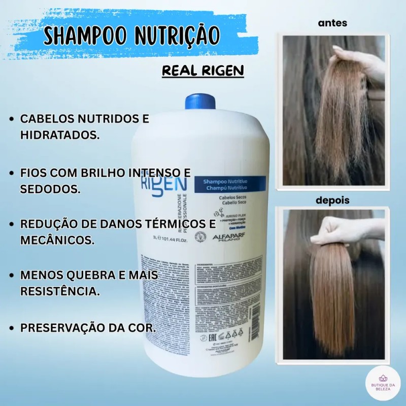 Shampoo Nutritivo Real Rigen Alfaparf 3litros Brillo Intenso