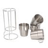 Stainless Steel Camping Cup Set of 4 Double Layer Coffee
