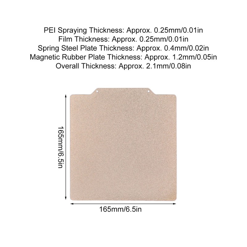 Printing Build Plate 165x165mm PEI Spraying High Temperature Resistant Flexible