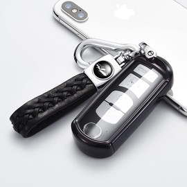 yoshinari Mazda Dedicated Key Case cx5 CX3 CX8 Axela Atenza Demio Advanced Key Luxury Stylish Smart Key Protective Case TPU (Black)