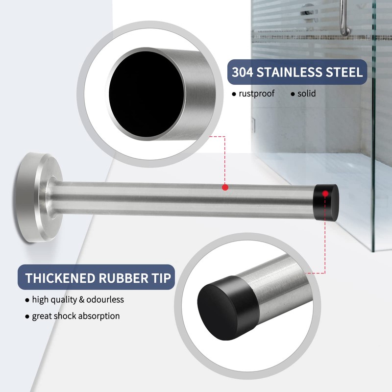 Door Stops, Long Door Stopper 6 Inch, Stainless Steel, Wall