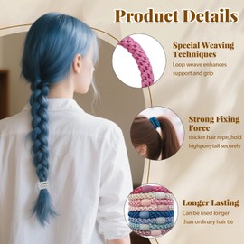 CLINTT 8 Pcs Elastic Hair Ties for Women & Girls, High Elastic Ponytail Holders, Hair Ties No Damage, Elastic Ties for Curly or Thick Hair, Pastel