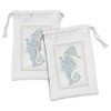 Ambesonne Seahorse Fabric Pouch Set of 2, Sea Animal Creature