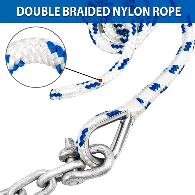 Young Marine Portable Galvanized Fluke Style Anchor Kit Includes Galvanized