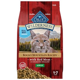 Blue Buffalo Blue Buffalo Wilderness Adult Dry Cat Food, Rocky Mountain Recipe, Chicken-Free & Grain-Free Recipe Made with Natural Ingredients, Red Meat, 10-lb Bag