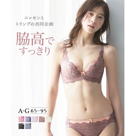 Nissen Underarm High Knit Lace Bra and Shorts Set (Triump), Sugar silver × pink lilac