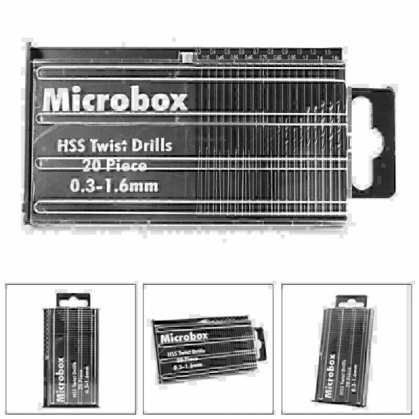 Unbranded 20Pcs 0.3mm-1.6mm HSS Mini Micro Twist Precision Drill Bit