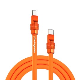 chubbycable Chubby 2.0 Anodized Version - 240W USB C Cable Reflective Shine Charge Cable Silicone Fast Charging Cable, Orange, Type C to Type C, 6.6FT
