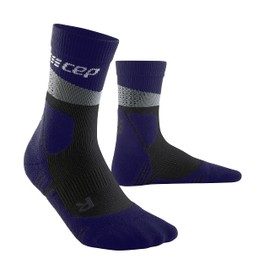 CEP Max Cushion Hiking Mid Cut Socks, Grey/Purple, Men, IV (LG)