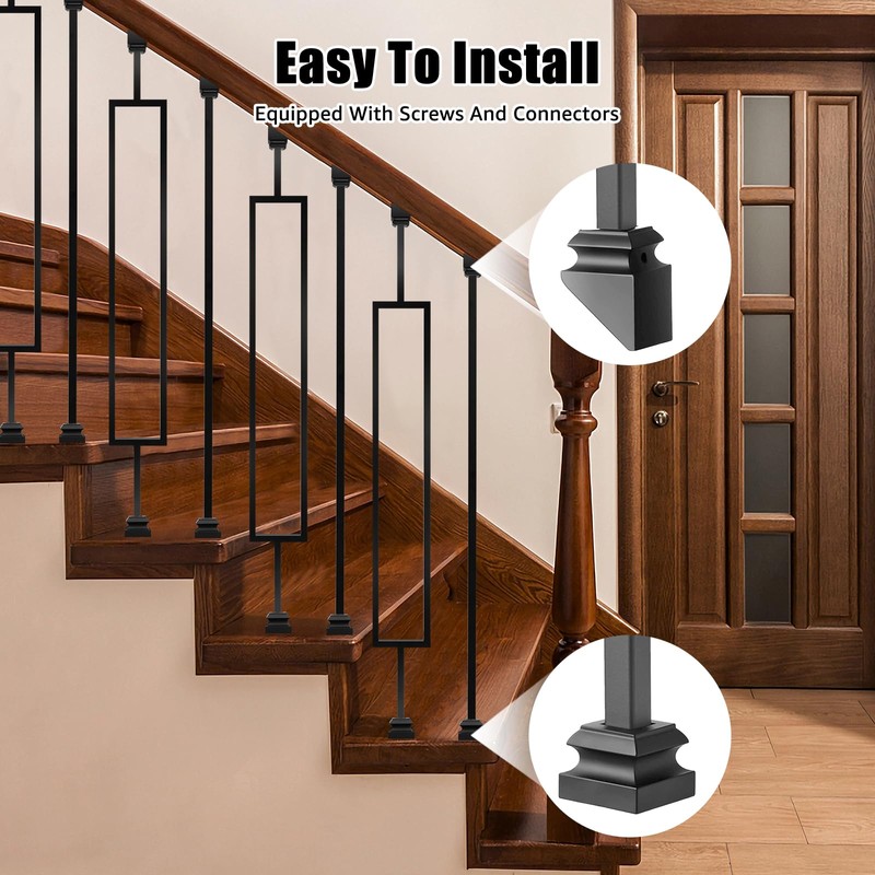 Vilstomes Deck Balusters, 10 Pack Wrought Iron Balusters, 1/2" Deck