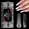 EBANKU 120PCS Clear Matte Dual Nail Forms System Coffin Nail