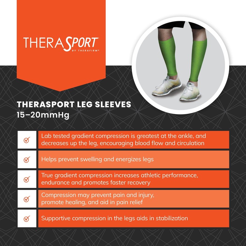 THERASPORT 15-20mmHg Mild Compression Athletic Recovery Leg Sleeves (Pink, Medium)
