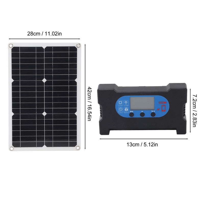 20W 18V Monocrystalline Solar Panel Kit Multifunctional Emergency High Efficiency
