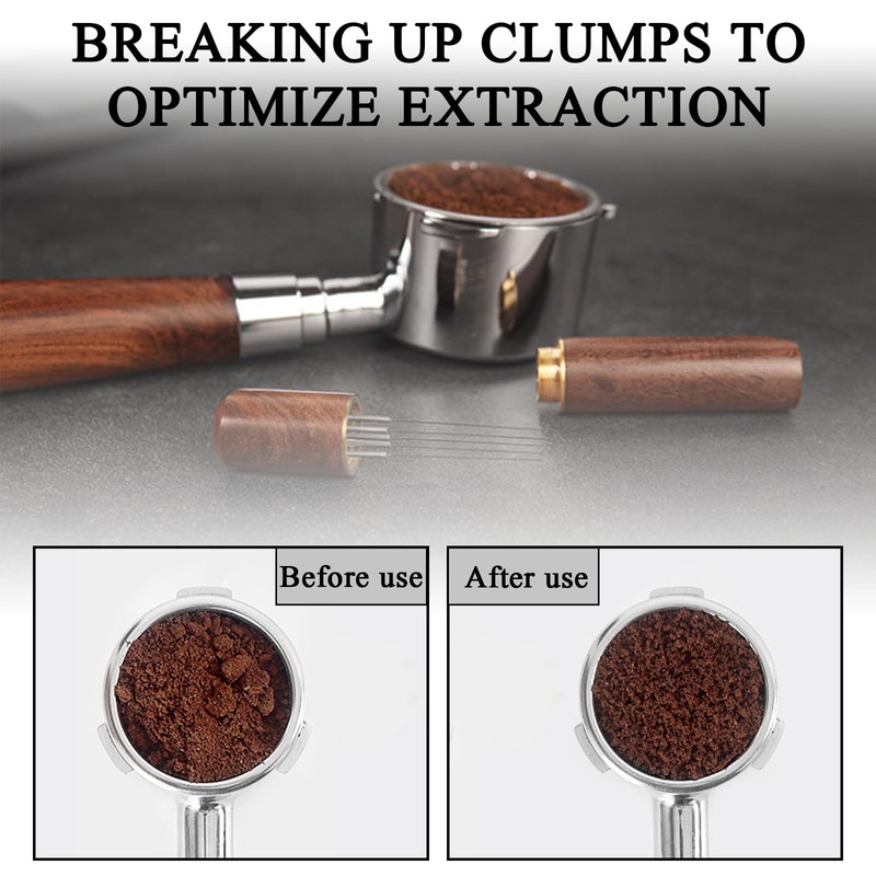 Espresso Coffee Stirrer Coffee Brush, Espresso Distribution Tools with 6