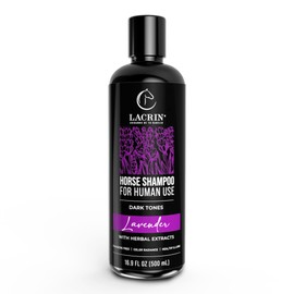 Lacrin Lavender Horse Shampoo for Human Use for Dark Tones – As Seen on Shark Tank – Gentle, Hydrating, Paraben-Free Sensitive Scalp Shampoo for Hair Growth & Strengthening, 16.9 Fl Oz, 1-Pack