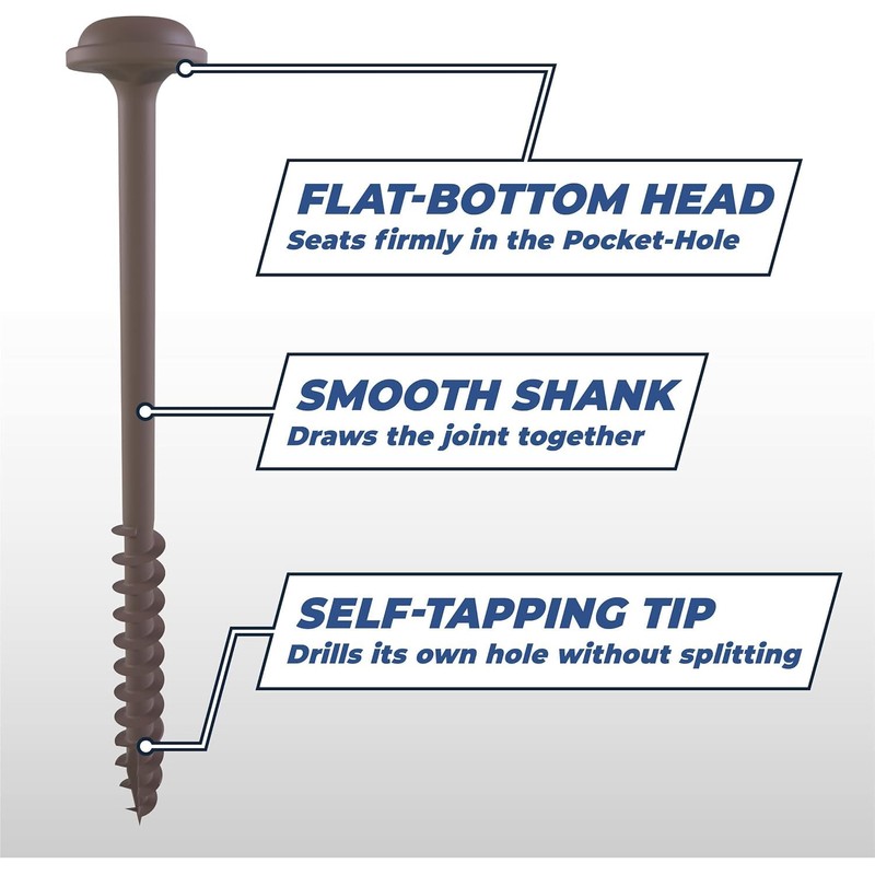 Kreg SML-C2X250-125 HD Pocket Screws, 2-1/2 Inch (125 Count)