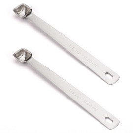 BERYLER 2PCS 1/8 Teaspoon(1/8tsp, 0.6ml) Single Tiny Measuring Spoon, Small Individual Stainless Steel Measure Spoons Only