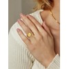 WOWORAMA Chunky Gold Dome Rings for Women Double Wire Band