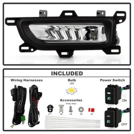 KEEKPO - For 2020-2023 Nissan Titan/Titan XD Bumper LED Fog Lights Driving Lamps Assembly w/Kits Pair Set Left+Right