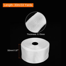 QUARKZMAN 1 x fibreglass fabric tape, 30 m (33 yards) x 50 mm x 0.15 mm, C fibreglass mesh, fabric glass fibres, insulation tape for reinforcement and repair