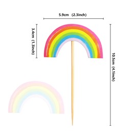 Unimall Global 24 Stück Regenbogen Form Cupcake Topper Picks Kuchen Dekor für Geburtstag Hochzeit Dekoration Mädchen Kinder Baby Shower Party Backen Dekoration, Mehrfarbig