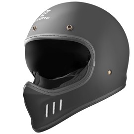 Bogotto FF980 Caferacer Cross Helmet, Matte Black, XL