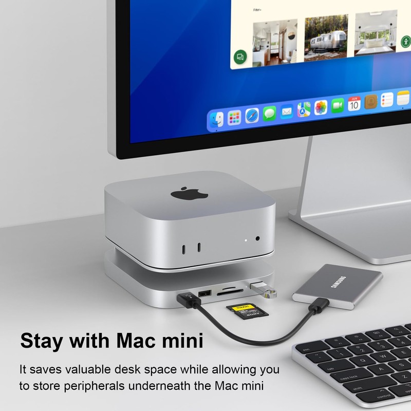 Qwiizlab Aluminum Stand Hub with SSD Enclosure, Docking Station for