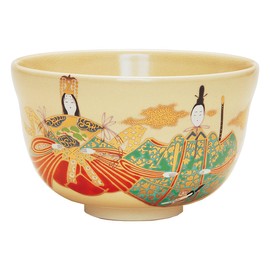 Hideka Miyachi Eikou Matcha Bowl, White, Size: Diameter 4.9 x Height 3.1 inches (12.4 x 7.8 cm), Ninsei Hinamatsura, Comes in a Cosmetic Box