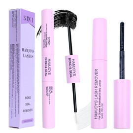 Lash Bond and Seal Waterproof 3-IN-1 Lash Remover for Lash Extensions Lash Glue for Eyelash Clusters DIY Eyelash Extension Remover Lash Cluster Glue Kit Eyelash Remover 15ml (Black)