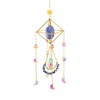 Crystal Suncatcher Blue Lazurite, Gold Sun Catcher Hanging Decor, Birthday