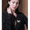 Cartoon Rhinestone Butterfly Brooch For Women Trendy Flying Imitation Pearl