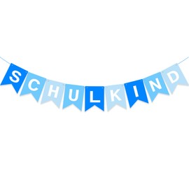 DazzJoy School Child Garland Blue, School Child Banner Decoration for First Day of School, Decoration Girl Boy, Garland First Day of School Banner