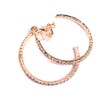 Clip-on Earrings Crystal 2.5 inch Hoop Rose Gold Plated Rhinestone