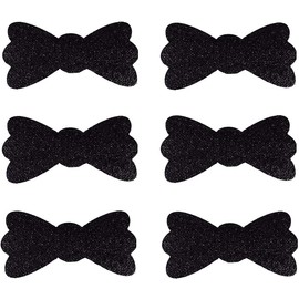 Magic Hair Sticker, 6Pcs Black Bow Magic Hair Pad Hair Sticker Clips Glitter Sequins Bang Fixed Seamless Magic Paste Fringe Hair Patch Hair Bang Accessories