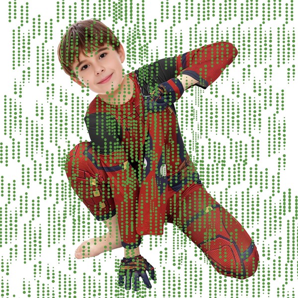 DGMICZI Boys Jumpsuit 3D Print Bodysuit with Headwear Mask Kids