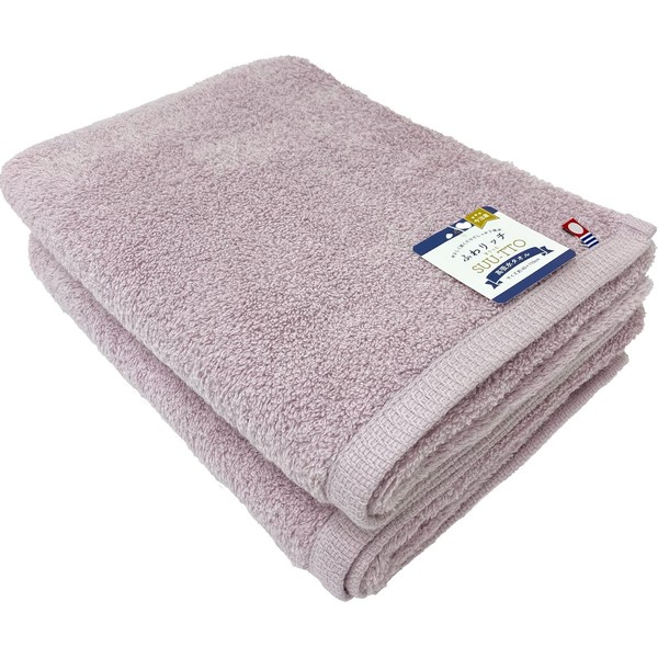 Imabari Towel Brand Fuwa Rich Suutto Mini Bath Towel, 15.7 x 43.3 inches (40 x 110 cm), Set of 2, Super Zero Use, 100% Cotton, Volume, Water Absorbent, Fluffy, Made in Japan