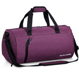 BECOJADDE Sports Bags for Men and Women, 35L Travel Duffel Bag, Overnight Bag with Shoe Compartment & Wet Compartment, Waterproof Carry On Bag for Sports, Gym, Swimming, purple, Travel handbag