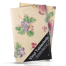 BRODER MFG. INC. Apple Delicious Design Flannel Backed Vinyl Tablecloth - 60” Circle (Round) | Perfect for Picnics, Barbeques, Parties, Camping, Special Occasions, Gatherings, and Everyday Use