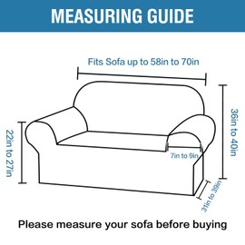 H.VERSAILTEX Couch Covers for 2 Cushion Sofa 1 Piece Stretch Loveseat Slipcover Pet Dog Universal Slip Cover Love Seat Covers Upgrade Thick Jacquard Fabric with Spiral Pattern(58"-70", Sea Grass)