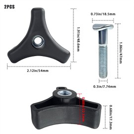 2 juegos de pernos para mango de cortacésped, tornillo de mango triangular de repuesto para la mayoría de los cortacéspedes Honda, kit universal de piezas y accesorios para cortacésped