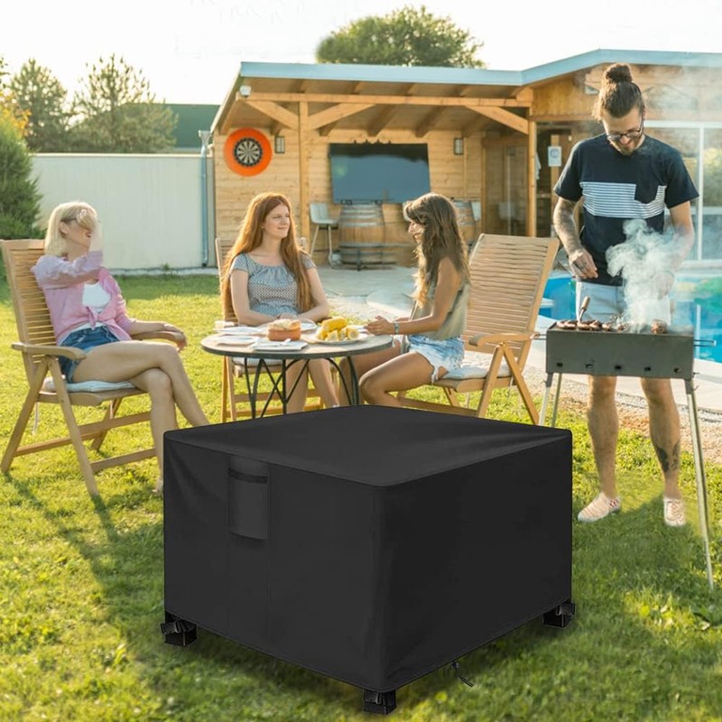Fire Pit Cover Square, 32×32 lnch Heavy Duty Waterproof 600D