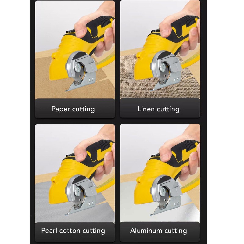 Cordless Electric Scissors, USB Handheld Fabric Cutter with Light, Rotary