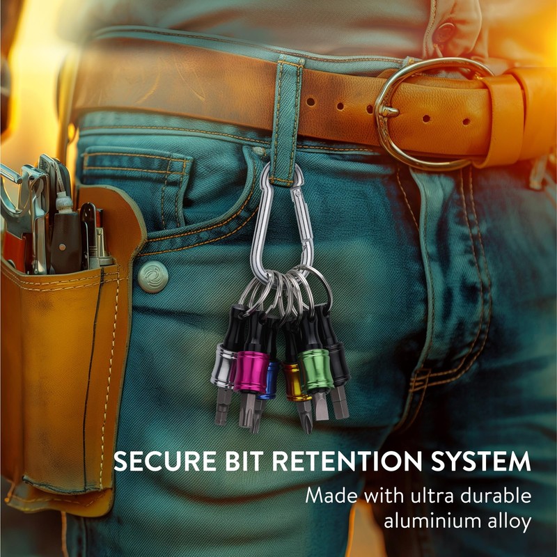 Navaris Drill Bit Holder Set with Basic Carabiner - For