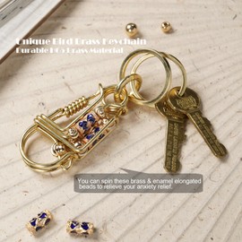 CMVFYL - Lindo clip de mosquetón, accesorios estéticos, llavero de gancho a presión, llavero hecho a mano, latón, dorado