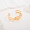 ENSKEFEN Double-layer Gold Cuff Bracelets for Women Chunky Hammered Hollow