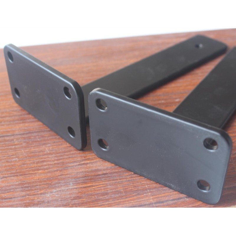 4 Pack - 8 inch Black Hidden L Shelf Bracket